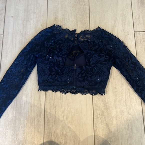 Sequin Hearts Navy Blue Set (size 0) - Picture 2 of 3